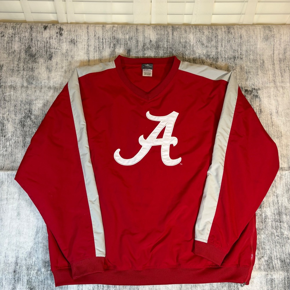Knights Apparel Alabama Crimson Tide Windshirt Red Grey V-Neck XL RN 104648